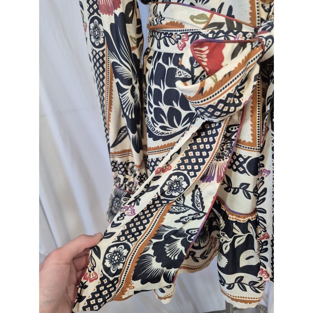 Farm Rio Romantic Garden Black Cream Floral Mini Dress New Medium - Picture 6 of 12